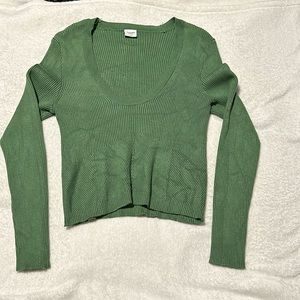 Green cropped Abercrombie & Fitch sweater